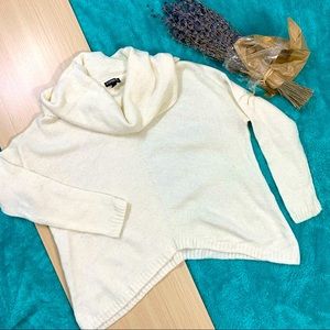 Express Cowl Neck Flowy Sweater in Cream